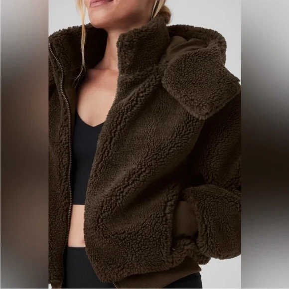 ALO Yoga Dark Brown Teddy Jacket - Picture 6 of 15